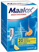 Maalox Maux D'estomac, Suspension Buvable Citron 20 Sachets à BOURG-SAINT-MAURICE